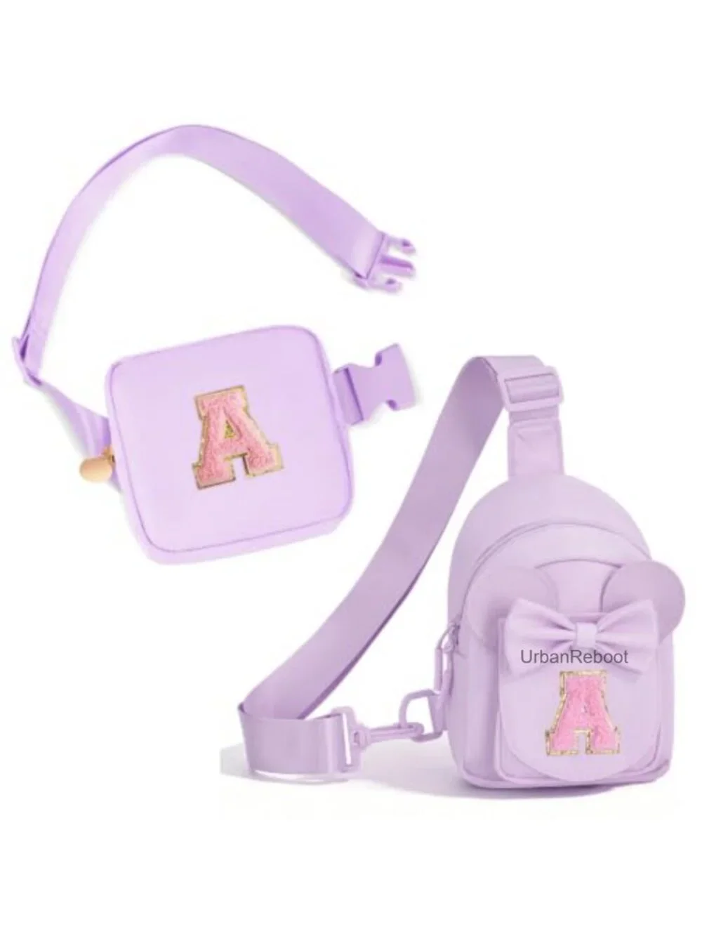Personalized Initial Crossbody Bag & Mini Belt Bag Set for Girls Kids Toddler